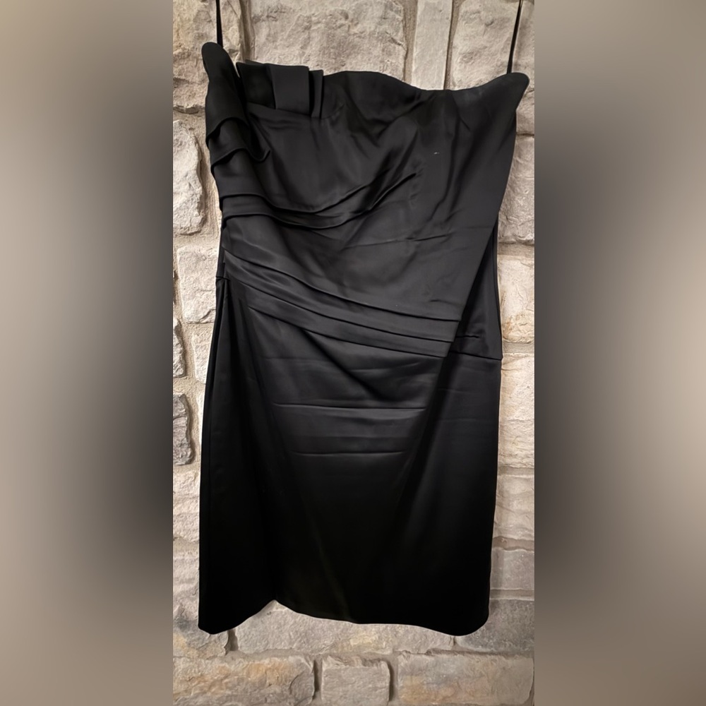 White House Black Market Satin Black Dress